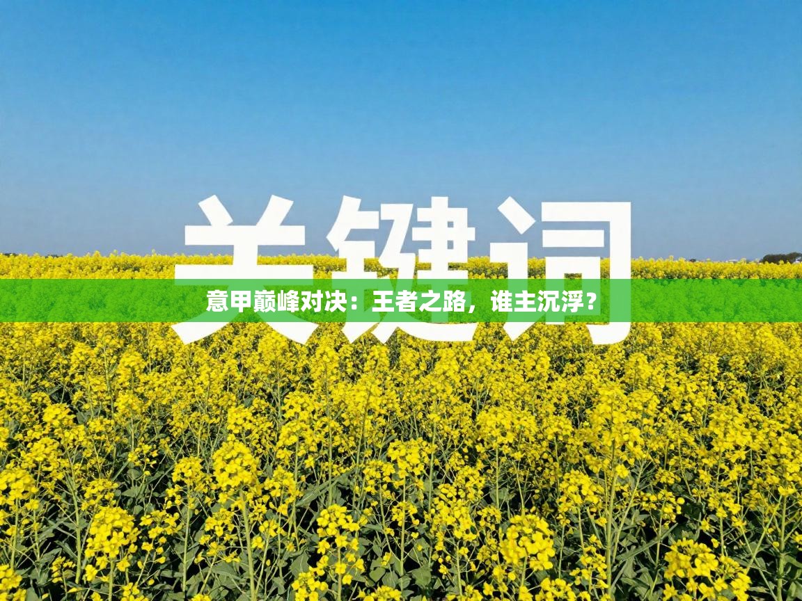 意甲巅峰对决:王者之路,谁主沉浮? 第1张